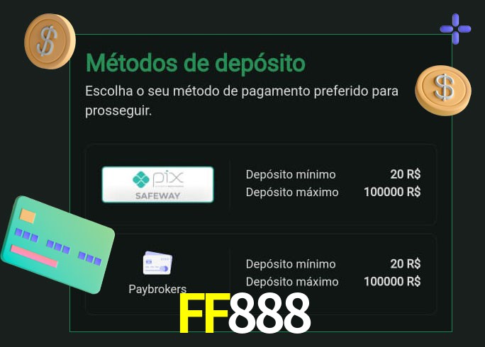 O cassino FF888 oferece uma grande variedade de métodos de pagamento